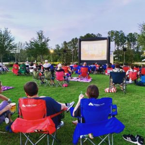 Outdoor Movies in the Park Community Event Large Screen